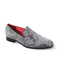 After Midnight Plain Toe Slip-On Smoking Shoe 7046 Silver