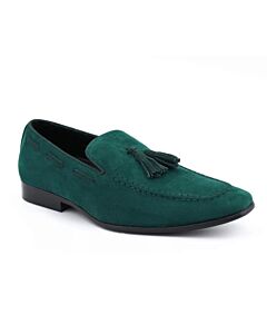 Amali Moc Toe Slip-On Velvet Smoking Shoe Emperor Green