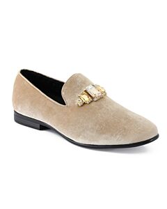 Amali Plain Toe Slip-On Smoking Shoe Fabio Champagne