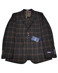Bellucci Trends Men's Navy Windowpane Tailored Fit Sport Coat B241 Mario