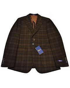 Bellucci Trends Men's Brown Plaid Tailored Fit Sport Coat B242 Mario