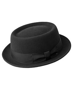 Bailey 1922 Hats 7021 Darron Wool Pork Pie Fedora Black