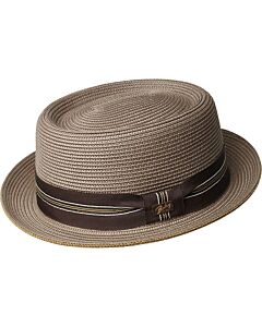 Bailey 1922 Hats 81739BH Carver Braid Fedora Taupe