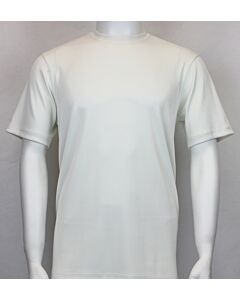 Bassiri Log-In Uomo Men's Short Sleeve Ribbed Knit Mock Neck Tee Shirt 218 Ivory