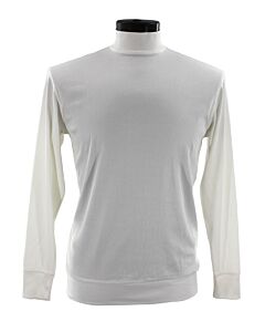 Bassiri Log-In Uomo Men's Long Sleeve Knit Mock Turtle Neck Tee Shirt 632 White