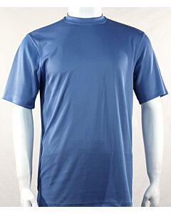 Bassiri Log-In Uomo Men's Short Sleeve Ribbed Knit Mock Neck Tee Shirt 218 Blue