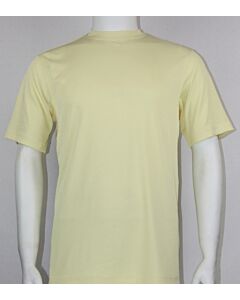 Bassiri Log-In Uomo Men's Short Sleeve Ribbed Knit Mock Neck Tee Shirt 218 Butter