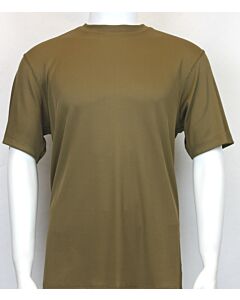 Bassiri Log-In Uomo Men's Short Sleeve Ribbed Knit Mock Neck Tee Shirt 218 Cappucino