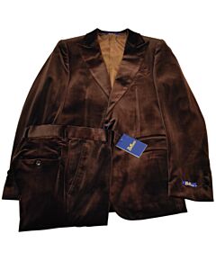 Bellucci Brown Ultra Slim Fit Fashion Velvet Tuxedo Suit Luca B744