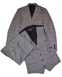 Bellucci Trends Grey Plaid Ultra Slim Fit Fashion Suit Valentino B392