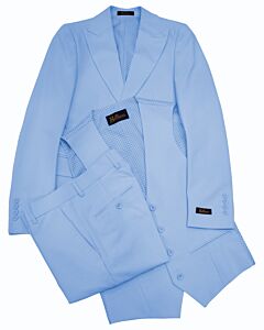 Bellucci Trends Light Blue Ultra Slim Fit Vested Fashion Suit Valentino B164