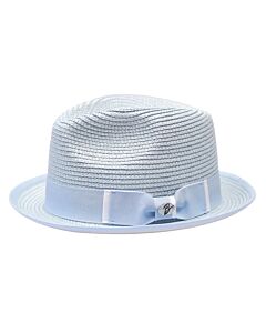 Bently Hats Al Aldo Natural Braid Fedora  Black/White