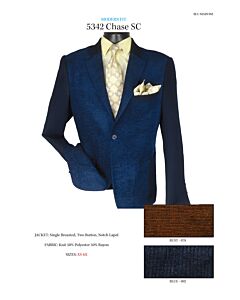Blu Martini 5342 Chase Modern Fit Two Tone Sport Coat Navy