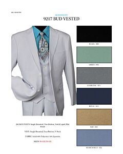 Blu Martini 9217-007 Bud Vested White Solid Men's Fashion Suit
