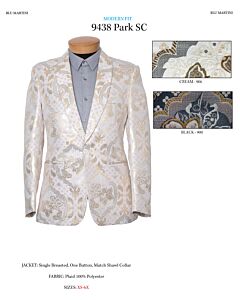 Blu Martini 9438 Parks Fancy Floral Sport Coat Cream