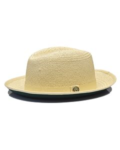 Bruno Capelo Hats EM Empire Natural Straw Fedora Natural/D Green