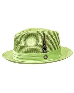 Bruno Capelo Hats JU Julian Natural Braid Fedora Apple Green