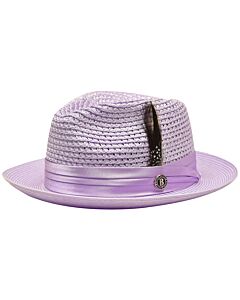 Bruno Capelo Hats JU Julian Natural Braid Fedora Lavender