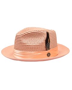 Bruno Capelo Hats JU Julian Natural Braid Fedora Peach