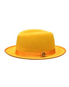 Bruno Capelo Hats PR Princeton Australian Wool Fedora Gold/White