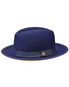 Bruno Capelo Hats PR Princeton Australian Wool Fedora Navy/Caramel