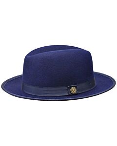 Bruno Capelo Hats PR Princeton Australian Wool Fedora Navy/Red