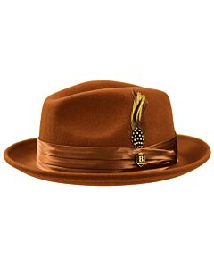 Bruno Capelo Hats UN Giovani Australian Wool Fedora Brandy Brown