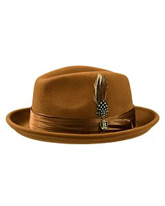 Bruno Capelo Hats UN Giovani Australian Wool Fedora Cognac/Brown