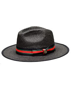 Bruno Capelo Hats VA Valentino Natural Straw Fedora Black/Red/Green