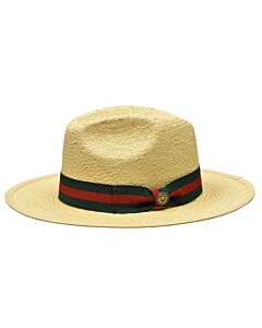 Bruno Capelo Hats VA Valentino Natural Straw Fedora Natural/Red/Green