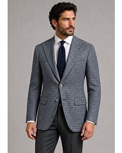 Canuti Men's Charcoal/Blue Micro Check Modern Fit Sport Coat C-819 Sandro