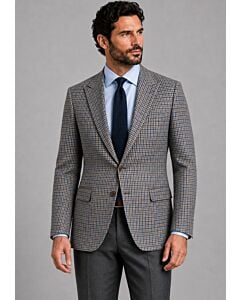Canuti Men's Brown/Blue Micro Check Modern Fit Sport Coat C-820 Sandro