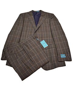 Canuti Luxury Wool Men's Grey/Blue Plaid Modern Fit Suit CL-BW123 Tasso