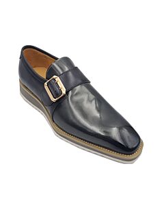 Carrucci Men's Dress Shoe Plain Toe Monk Strap KS515-38P Charcoal