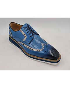 Carrucci Men's Dress Shoe Wingtip Oxford KS515-35 Blue
