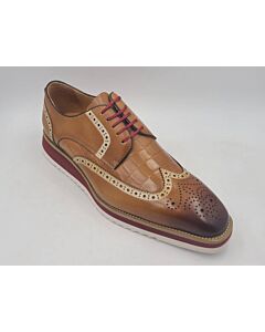 Carrucci Men's Dress Shoe Wingtip Oxford KS515-35 Camel