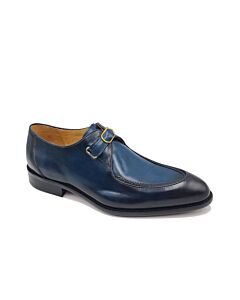 Carrucci Men's Dress Shoe Moc Toe Loafer Monk Strap KS479-12 Blue