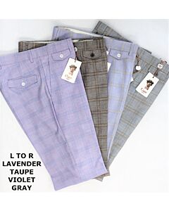 Cigar Couture Men's Plaid Pants Violet SL-4231