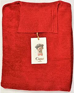 Cigar Couture Men's Solid Chenille Turtle Neck Sweater T-179 Red