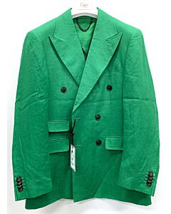 Cigar Couture Signature Linen Double Breasted Sport Coat J-5927 Green