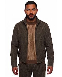 Cigar Couture Signature Men's Bomber Jacket & Pant 2 Piece Set CJP-849 Brown