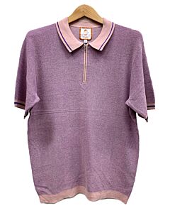  Cigar Couture Signature Men's Polo Knit Short Sleeve Sport Shirt PJ-1617 Lilac