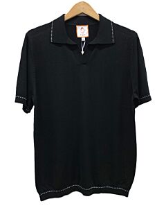  Cigar Couture Signature Men's Polo Knit Short Sleeve Sport Shirt PJ-1623 Black