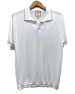  Cigar Couture Signature Men's Polo Knit Short Sleeve Sport Shirt PJ-1623 White