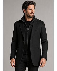Canuti Luxury Wool Modern Fit Convertible Coat CL-253 Calvin Black