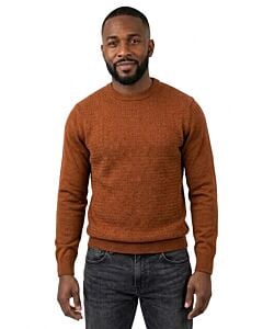 Cigar Couture Signature Basketweave Crew Neck Sweater CR-620 Copper