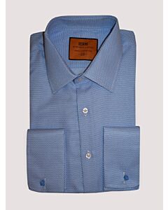 Steven Land Light Blue Sharkstooth French Cuff Dress Shirt Dakota DM287