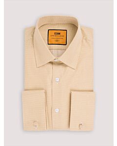 Steven Land Maple Brown Sharkstooth French Cuff Dress Shirt Dakota DM287