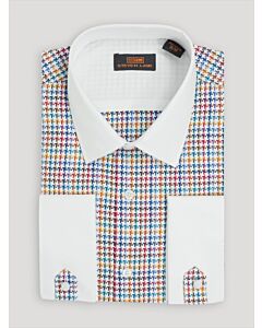 Steven Land Multi Houndstooth French Cuff Dress Shirt Rees DS2422
