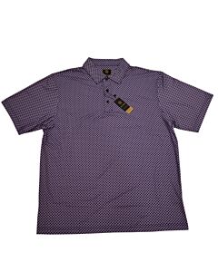 F/X Fusion Men's Short Sleeve Golf Polo Shirt Diamond Print 207 Purple